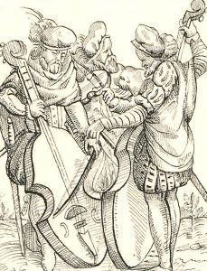 20th Century Pen and Ink Drawing - Minstrels