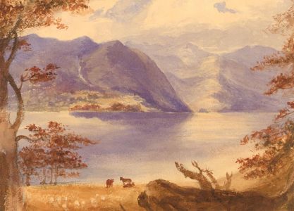 Late 19th Century Watercolour - Cloudy Skies Over the Loch
