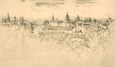 George Huardel-Bly - Early 20th Century Etching, The City of Oxford, England
