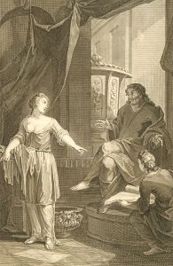 Dutch Bible Scenes - 1720 Engraving, Martha Complains to Christ