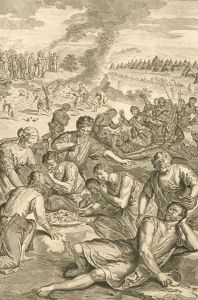 Dutch Bible Scenes - 1720 Engraving, A Plague Inflicted on Israel