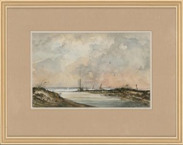 G. R. Carter - 20th Century Watercolour, Sunset on the Estuary