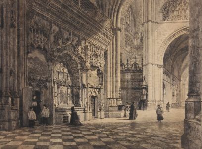 Axel Herman Haig RE (1835-1921) - 1895 Etching, Toledo Cathedral