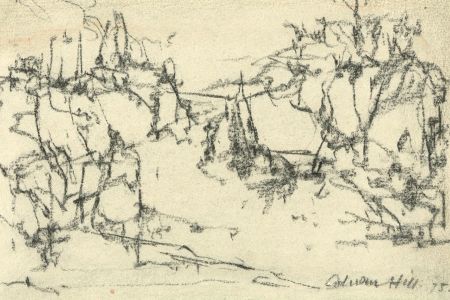Adrian Hill PROI RBA (1895-1977) - 1975 Charcoal Drawing, Oruscape