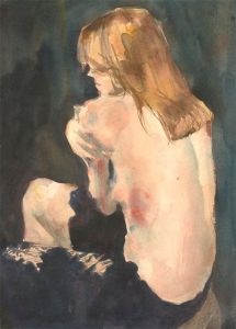 Ronald Olley (b.1923) - Signed 1972 Watercolour, Woman in Purple