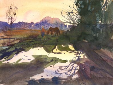 Ronald Olley (b.1923) - Signed Mid 20th Century Watercolour, French Sunset