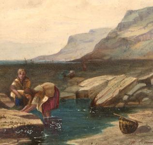 Late 19th Century Watercolour - A Day at the Beach