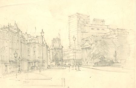 1964 Graphite Drawing - The Streets of London
