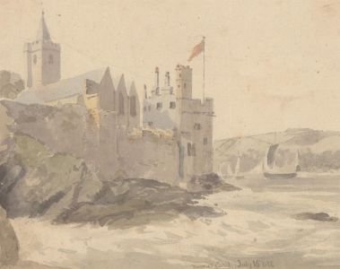 1822 Watercolour - Dartmouth Castle from the River Dart