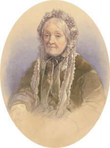 Late 19th Century Watercolour - Elderly Lady with Bonnet