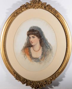Late 19th Century Watercolour - Victorian Bride