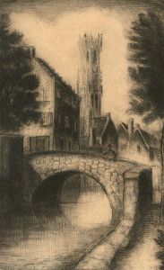 Travis Jackson - Early 20th Century Etching, Old Bruges