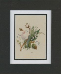 M.A.G - Framed Mid 19th Century Watercolour, Botanical Study, Spring Blooms