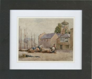 Hely Augustus Morton Smith RBA (1862-1941) - Watercolour, Mending Nets