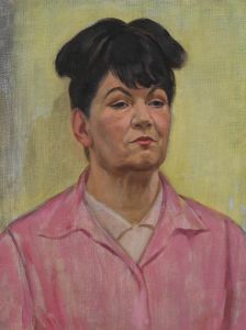 E.L. Edwards - Mid 20th Century Oil, Pouting In Pink
