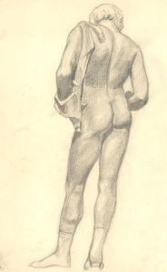 Early 20th Century Graphite Drawing - Study of a Nude Male