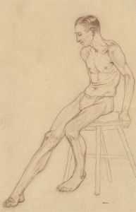 c.1930 Graphite Drawing - Male Study