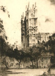Mid 20th Century Etching - Westminster Abbey