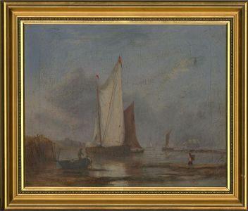 attrib. George Henry Knight (1851-1922) - Late 19th Century Oil, Beached Boats