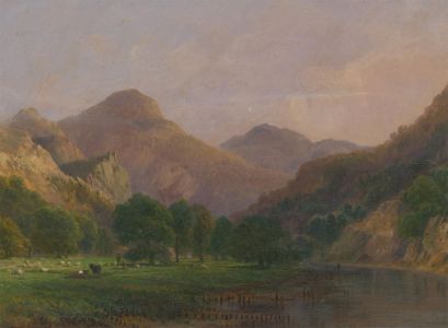 Late 19th Century Oil - Grazing Cattle