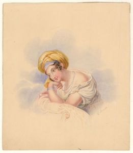 Catherine Board - Early 19th Century Watercolour, Goddess Watches From On High