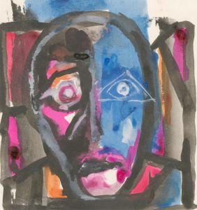 Mircea Marosin (1921-2007) - 20th Century Watercolour, Abstract Face