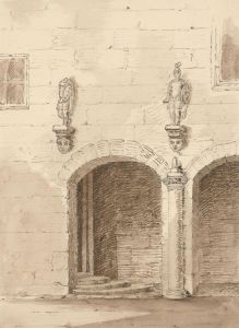 20th Century Pen and Ink Drawing - The Castle Door