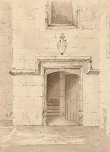 Signed Late 19th Century Pen and Ink Drawing - The Castle Door