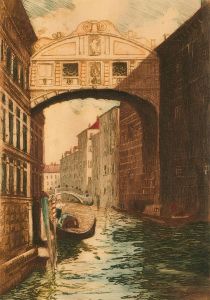 Signed Mid 20th Century Etching - The Bridge of Sighs, Venice