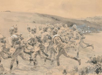 1897 Watercolour - The Charge