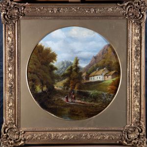 Framed Early 20th Century Oil - An Autumnal Stroll
