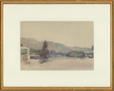 attrib. Sir Alfred East RA RBA - Late 19th Century Watercolour, Riverside View