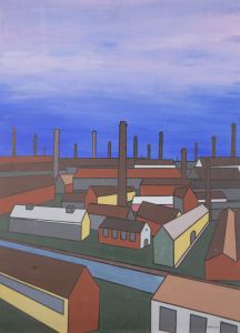 Stephen Morris - Signed 2000 Acrylic, Industrial Sky