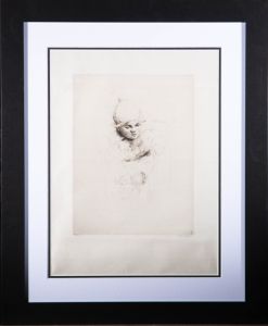 Sidney Tushingham (1884–1968) - Early 20th Century Etching, Child In A Sleigh