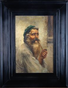 R. Frigerio (1875-1948) - Signed & Framed Early 20th Century Oil, Smoking Man