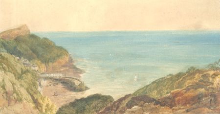 1862 Watercolour - Panoramic Coastal Scene