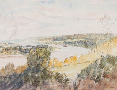 Lord Paul Ayshford Methuen RA 1886–1974 - 1949 Watercolour, The Winding Seine
