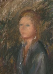 Jane Bond RP NEAC - 20th Century Pastel, Figure in Blue