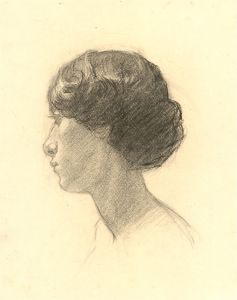 Dorothy Levett - c.1914 Graphite Drawing, Side Profile