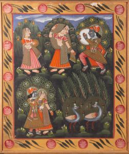 20th Century Gouache - Courting Deities
