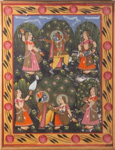 20th Century Gouache - Deities Dancing