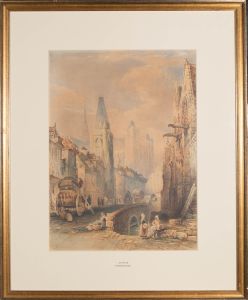 Attrib. Henry Burgess - Framed Early 19th Century Watercolour, Amiens Cathedral