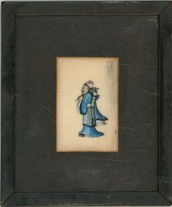 Framed Late 19th Century Watercolour - Chinese man I