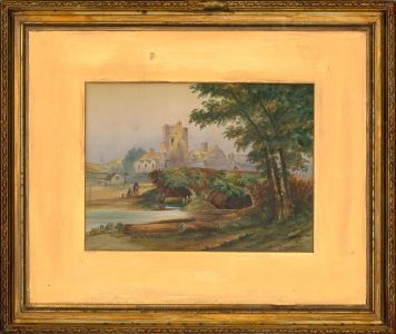 Dune Hanss - Signed & Framed Mid 19th Century Watercolour, German River