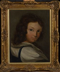 Framed Mid 19th Century Oil - Portrait of a Young Boy
