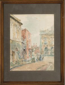 Framed Mid 20th Century Watercolour - High Street