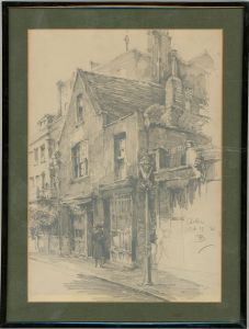 Framed 1921 Graphite Drawing - Study of Chelsea