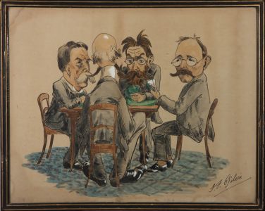 F. F. Ogilvie - Edwardian India Ink, A Characterful Game Of Bridge