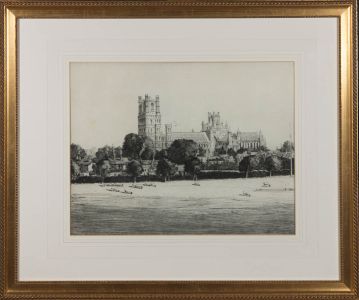 William Renison (1866-1940) - Early 20th Century Etching, Ely Cathedral