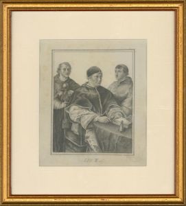After Raphael - Fine 19th Century Graphite Drawing, Portrait of Leo X